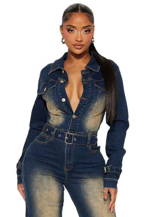 WOMEN FASHION DENIM JUMPSUIT