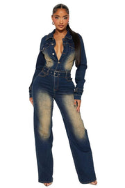 WOMEN FASHION DENIM JUMPSUIT