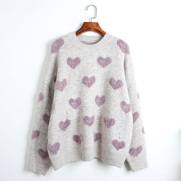 Pullover Thick  Wool Sweater Love Fairy Style Warm Lazy Sweater Women
