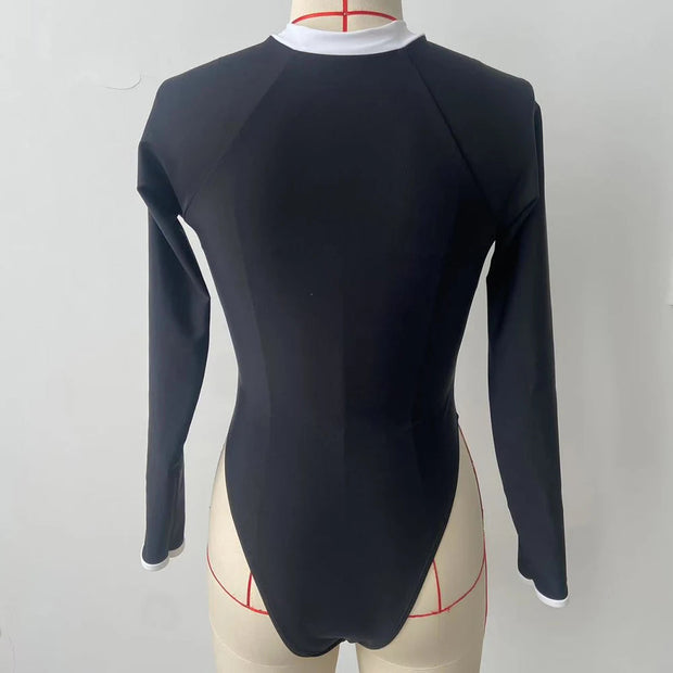 Gurrl Surfing Sport Long Sleeves Women One Piece Swimsuit