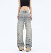 High Street Women 's Jeans With Whiskers Youth