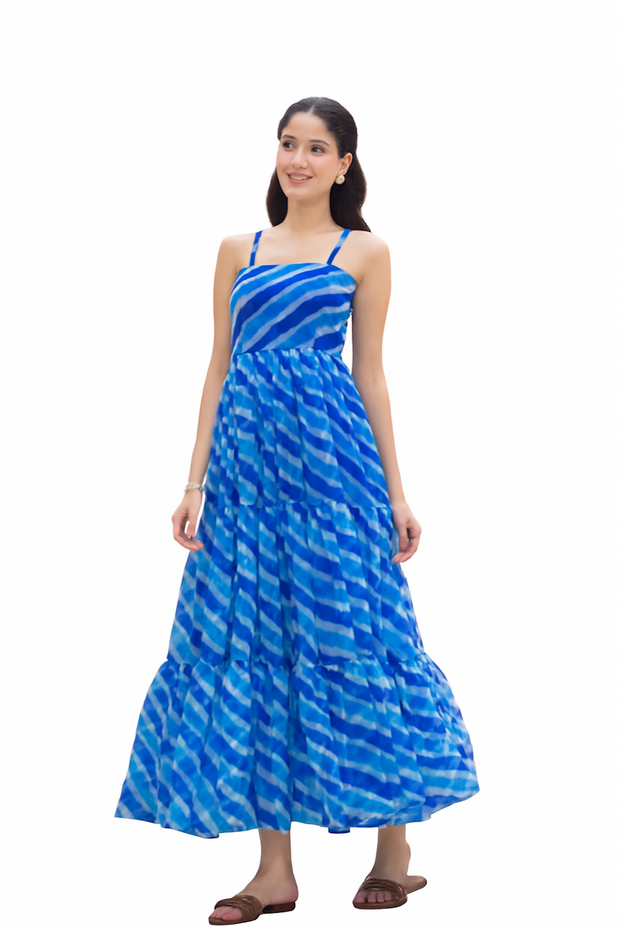 Embroidered Designer Gown for Women-Blue (Size-3XL) | D116