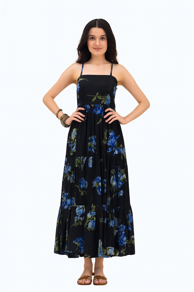 Embroidered Designer Gown for Women-Black (Size-S) | D112