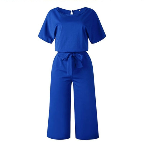Women Summer Short Sleeve Jumpsuit