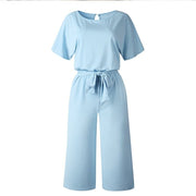 Women Summer Short Sleeve Jumpsuit
