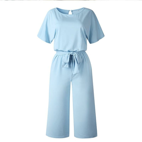 Women Summer Short Sleeve Jumpsuit