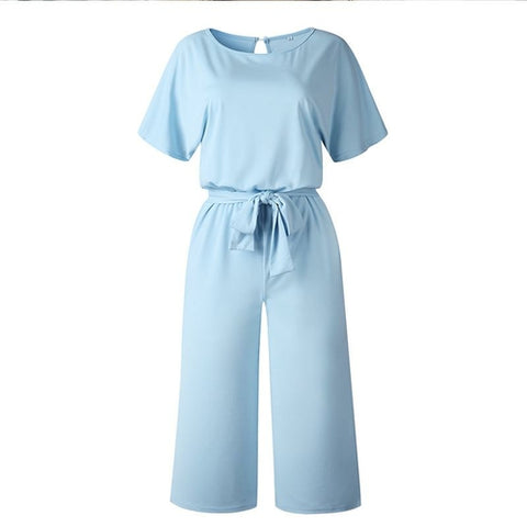 Women Summer Short Sleeve Jumpsuit