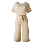 Women Summer Short Sleeve Jumpsuit