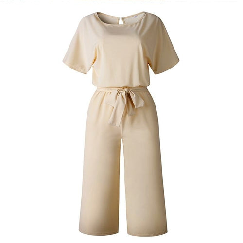 Women Summer Short Sleeve Jumpsuit