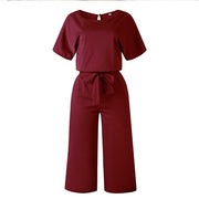 Women Summer Short Sleeve Jumpsuit