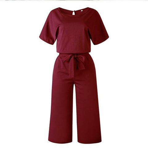 Women Summer Short Sleeve Jumpsuit