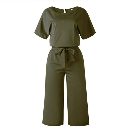 Women Summer Short Sleeve Jumpsuit