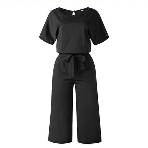 Women Summer Short Sleeve Jumpsuit