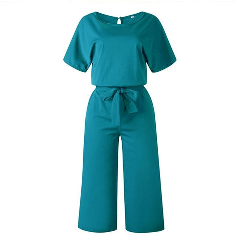 Women Summer Short Sleeve Jumpsuit