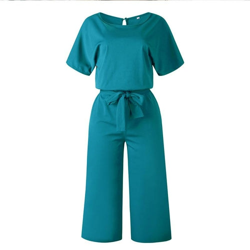 Women Summer Short Sleeve Jumpsuit